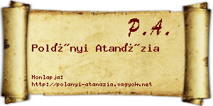 Polányi Atanázia névjegykártya
